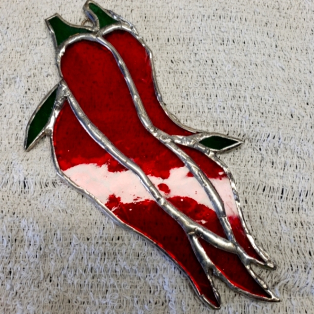 Chili Peppers-stained glass